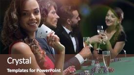  Presentation with black woman - Presentation theme consisting of greed - young brunette woman playing poker background and a tawny brown colored foreground