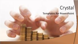  Presentation with greed - Cool new PPT theme with greed for money hands grabbing backdrop and a sky blue colored foreground