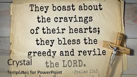  Presentation with bible psalms - PPT layouts with greedy and revile the lord background and a mint green colored foreground