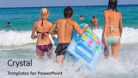  Presentation with hero man and women - Cool new slides with love greek - group of three friends backdrop and a  colored foreground