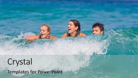  Presentation with hero man and women - Beautiful slides featuring love greek - group of three friends backdrop and a  colored foreground