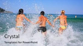  Presentation with three - Slides enhanced with love greek - group of three friends background and a lemonade colored foreground