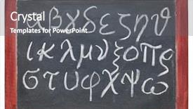  Presentation with greek alphabet - Slide deck with greek alphabet from alpha background and a gray colored foreground