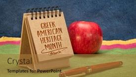  Presentation with cultural heritage - PPT layouts consisting of greek-american-heritage-month-march background and a gold colored foreground