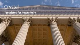  Presentation with greek column - Slides featuring greek architecture - ionian column capital architectural detail background and a ocean colored foreground