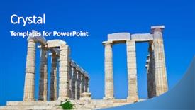 Presentation with greek architecture - Amazing slide set having greek architecture - poseidon temple at cape sounion backdrop and a cobalt blue colored foreground