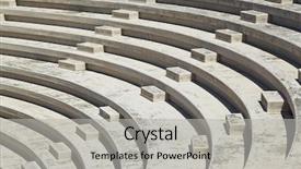  Presentation with amphitheater - PPT theme featuring greek architecture - rows of amphitheater - entertainment background and a light gray colored foreground