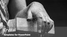  Presentation with greek architecture - Cool new PPT theme with greek architecture - stone statue detail of human backdrop and a gray colored foreground