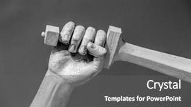  Presentation with human - Presentation theme consisting of greek architecture - stone statue detail of human background and a gray colored foreground