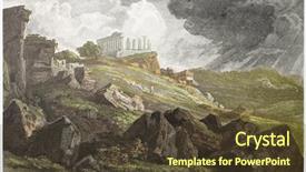  Presentation with greek architecture - Presentation theme featuring greek architecture - temple of juno old view background and a tawny brown colored foreground
