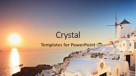  Presentation with greek architecture - Cool new presentation with greek architecture - view of a village backdrop and a coral colored foreground