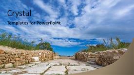  Presentation with ancient roman - Cool new theme with greek battle - ancient roman city nikopolis backdrop and a teal colored foreground