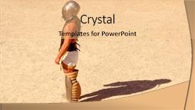 Presentation with gladiator - Presentation theme enhanced with greek battle - gladiator on the arena background and a lemonade colored foreground