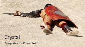  Presentation with gladiator - Audience pleasing theme consisting of greek battle - gladiator backdrop and a lemonade colored foreground