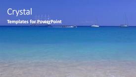  Presentation with sailing ship - Presentation enhanced with greek-beach-with-cruise-ship background and a teal colored foreground