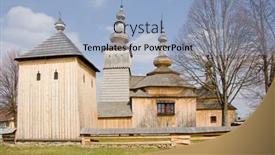  Presentation with catholic - Beautiful presentation design featuring greek-catholic-church-in-ladomirova backdrop and a light blue colored foreground