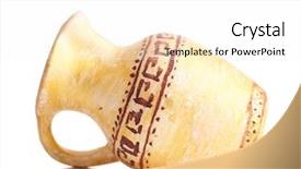  Presentation with greek - Audience pleasing presentation theme consisting of greek ceramic amphora isolated backdrop and a white colored foreground