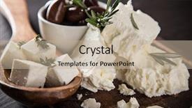  Presentation with feta cheese - Audience pleasing slides consisting of greek cheese feta still-life backdrop and a mint green colored foreground