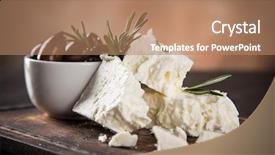  Presentation with greek feta cheese famous dairy - Slides enhanced with greek cheese feta still-life background and a coral colored foreground