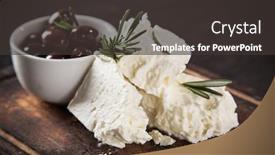  Presentation with feta cheese - Colorful theme enhanced with greek-cheese-feta-with-rosemary backdrop and a dark gray colored foreground