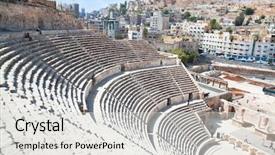  Presentation with amman jordan - PPT layouts having greek column - detail of roman amphitheater background and a light gray colored foreground