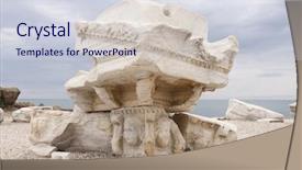  Presentation with greek column - Beautiful presentation theme featuring greek column - ruins of apollo temple backdrop and a sky blue colored foreground