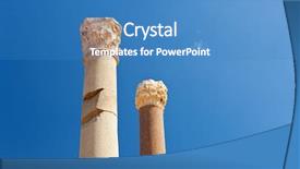  Presentation with greek pillars - Cool new presentation theme with greek column - two ancient roman pillars backdrop and a teal colored foreground