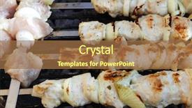  Presentation with cooking rotisserie chicken - Amazing PPT theme having greek fire - grilled and raw chicken shish backdrop and a  colored foreground