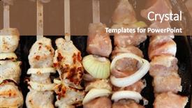  Presentation with grilled chicken - Theme featuring greek fire - grilled and raw chicken shish background and a  colored foreground