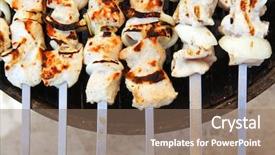  Presentation with grilled chicken - Amazing presentation theme having greek fire - grilled and raw chicken shish backdrop and a  colored foreground