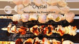  Presentation with grilled chicken - Cool new presentation theme with greek fire - grilled and raw chicken shish backdrop and a  colored foreground
