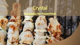  Presentation with grilled chicken - Audience pleasing presentation theme consisting of greek fire - grilled and raw chicken shish backdrop and a  colored foreground