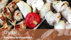  Presentation with grilled chicken - Colorful theme enhanced with greek fire - grilled and raw chicken shish backdrop and a  colored foreground