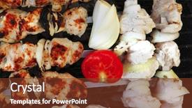  Presentation with kebab - Audience pleasing slide deck consisting of greek fire - grilled and raw chicken shish backdrop and a  colored foreground