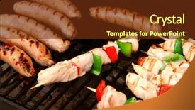  Presentation with sausages - Audience pleasing slides consisting of greek fire - sausages and chicken kebabs backdrop and a  colored foreground
