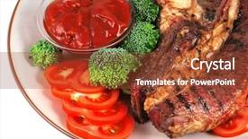  Presentation with hydroponics vegetables hydroponic vegetable - Colorful PPT theme enhanced with greek fire - steak and uncooked sliced vegetables backdrop and a  colored foreground