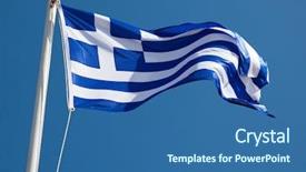  Presentation with greek - Presentation theme enhanced with greek flag in the blu background and a ocean colored foreground
