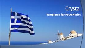  Presentation with greek - Theme with greek flag with overview background and a teal colored foreground