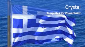  Presentation with greek - Slide set with greek flag background and a  colored foreground