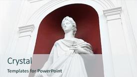  Presentation with greek - Beautiful PPT theme featuring greek goddess demeter backdrop and a sky blue colored foreground