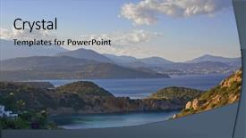  Presentation with crete island - PPT theme featuring greek island of crete background and a  colored foreground