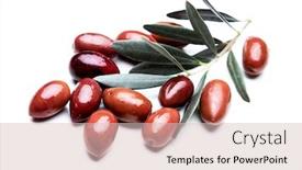  Presentation with greek - Presentation theme consisting of greek-kalamata-pickled-olives-isolated background and a lemonade colored foreground