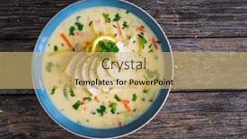  Presentation with breast - Presentation consisting of greek-lemon-creamy-soup background and a yellow colored foreground