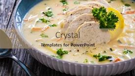  Presentation with breast - Slides with greek-lemon-creamy-soup background and a coral colored foreground