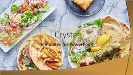  Presentation with french fries - Beautiful presentation featuring greek-meal-with-chicken-souvlaki backdrop and a yellow colored foreground