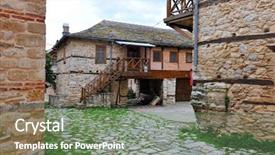  Presentation with greek icarus - Cool new presentation theme with greek monastery on mount athos backdrop and a  colored foreground