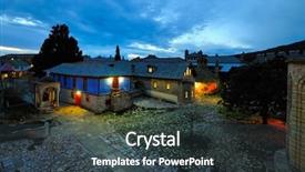  Presentation with greek - Beautiful theme featuring greek monastery on mount athos backdrop and a  colored foreground