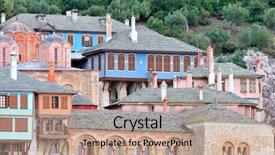  Presentation with greek icarus - Slides having greek monastery on mount athos background and a  colored foreground