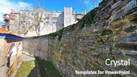  Presentation with greek - Presentation theme enhanced with greek monastery on mount athos background and a  colored foreground