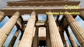  Presentation with greek column - Presentation theme consisting of greek monument in acropolis athens background and a  colored foreground